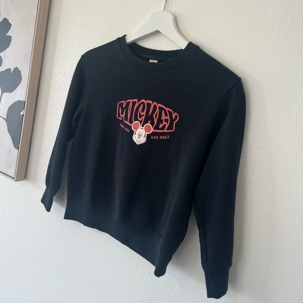 UNIQLO Black Mickey Mouse Crewneck